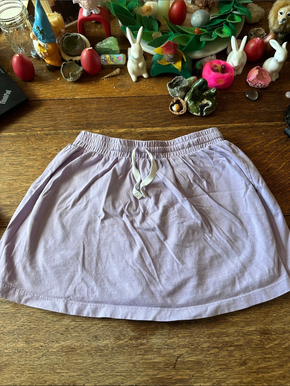 Hanna Andersson Lilac Drawstring Cotton Mini Skort